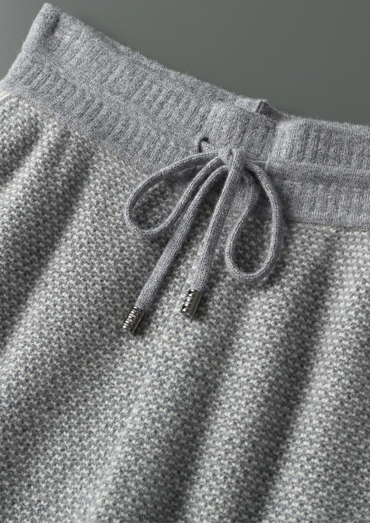 Pure Extra-Fine Merino Wool Light Grey Jacquard Set by SATRI & CO. – product view 7