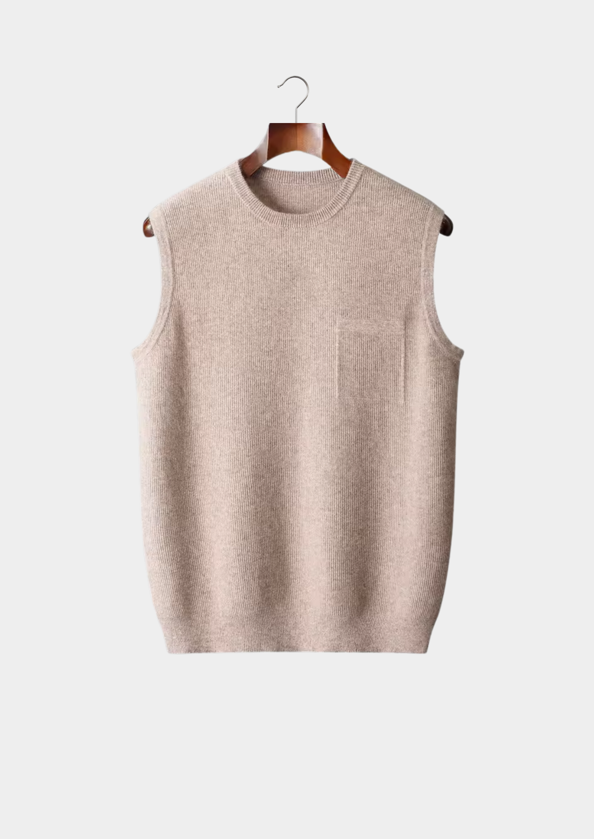 Pure Extra-Fine Merino Wool Crew Neck Vest by SATRI & CO. – product view 5
