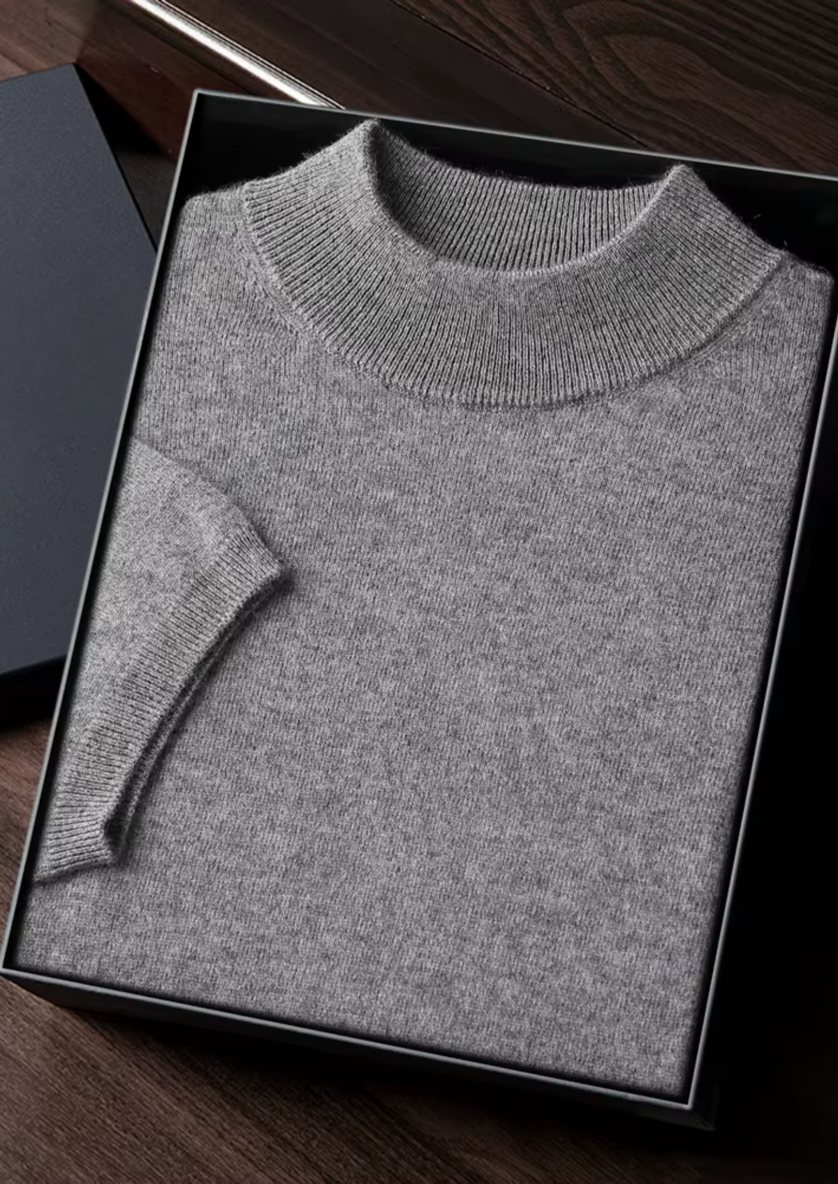 Premium Cashmere Mock Neck T-Shirt by SATRI & CO. – product view 35