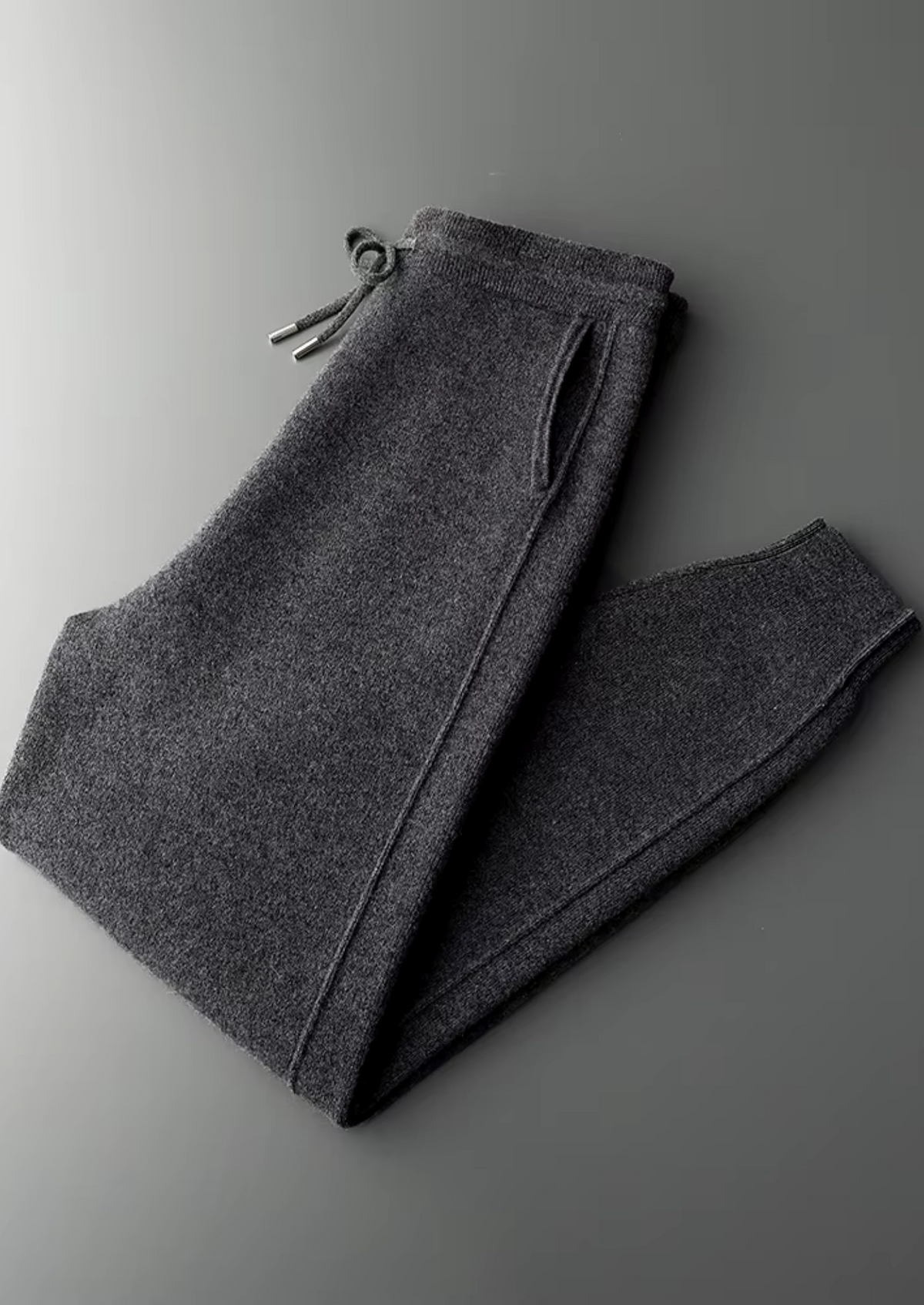 Pure Extra-Fine Merino Wool Light Grey Leisure Joggers by SATRI & CO. – product view 14