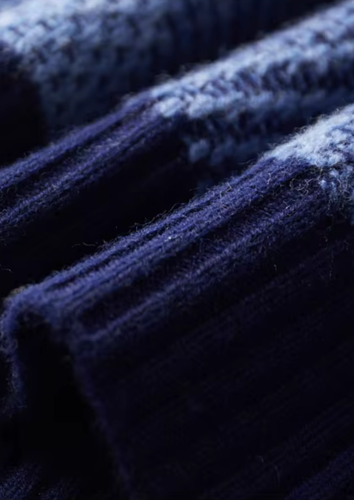 Pure Extra-Fine Merino Wool Two-Tone Patterned Mock Neck by SATRI & CO. – product view 4