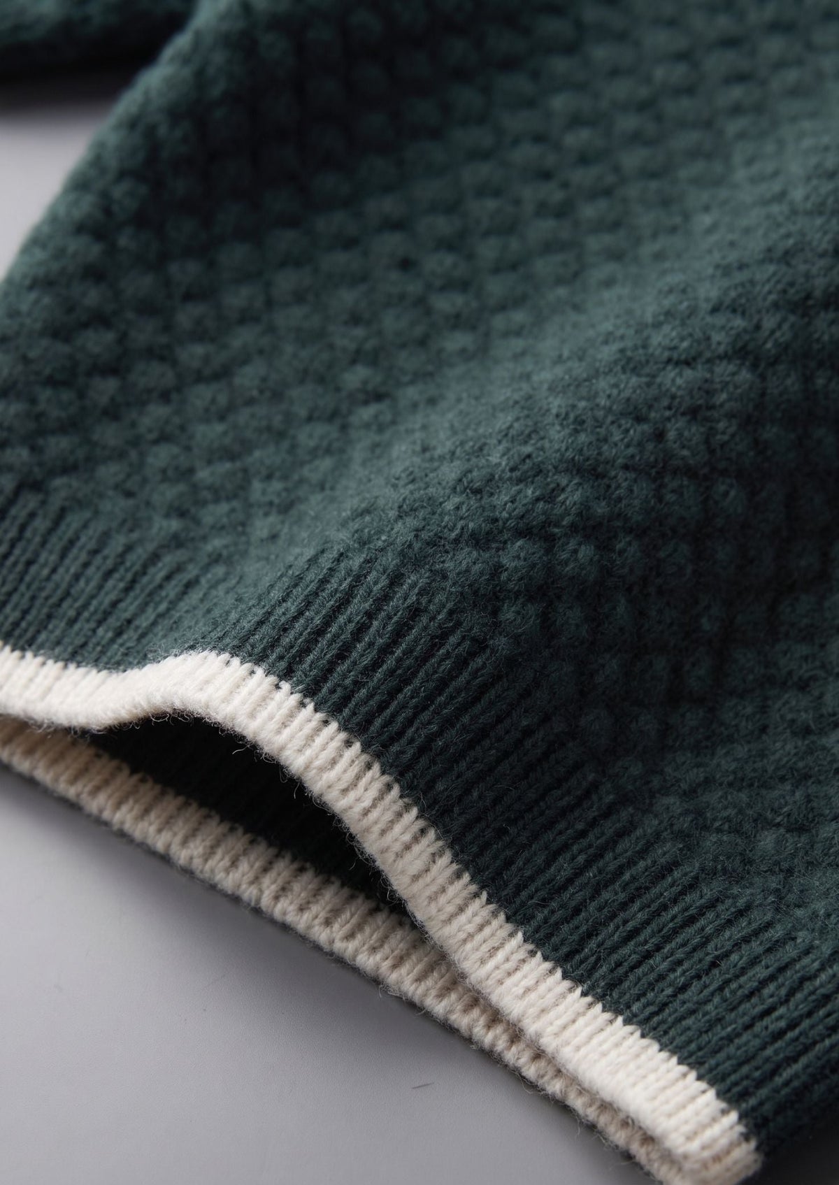 Premium Cashmere Sea Green Two-Tone Polo by SATRI & CO. – product view 3