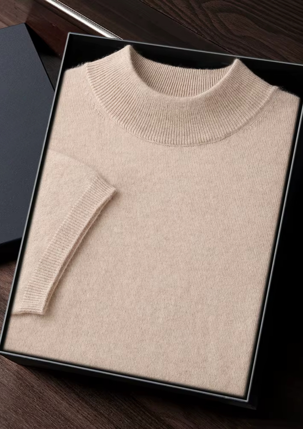 Premium Cashmere Mock Neck T-Shirt by SATRI & CO. – product view 33