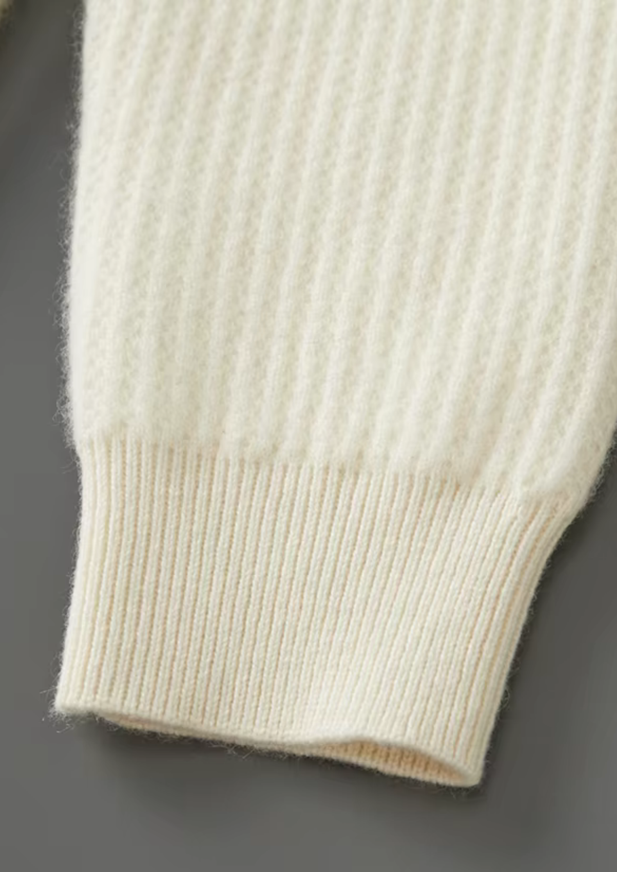 Pure Extra-Fine Merino Wool Ribbed Zipper Hoodie by SATRI & CO. – product view 15