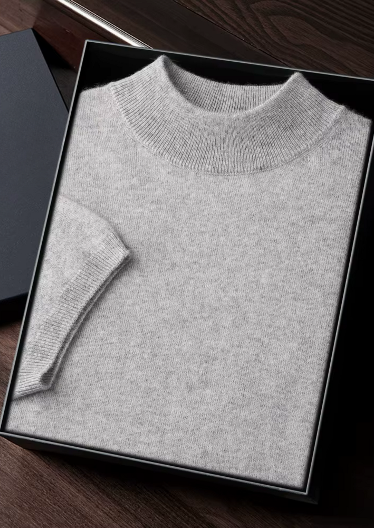 Premium Cashmere Mock Neck T-Shirt by SATRI & CO. – product view 34