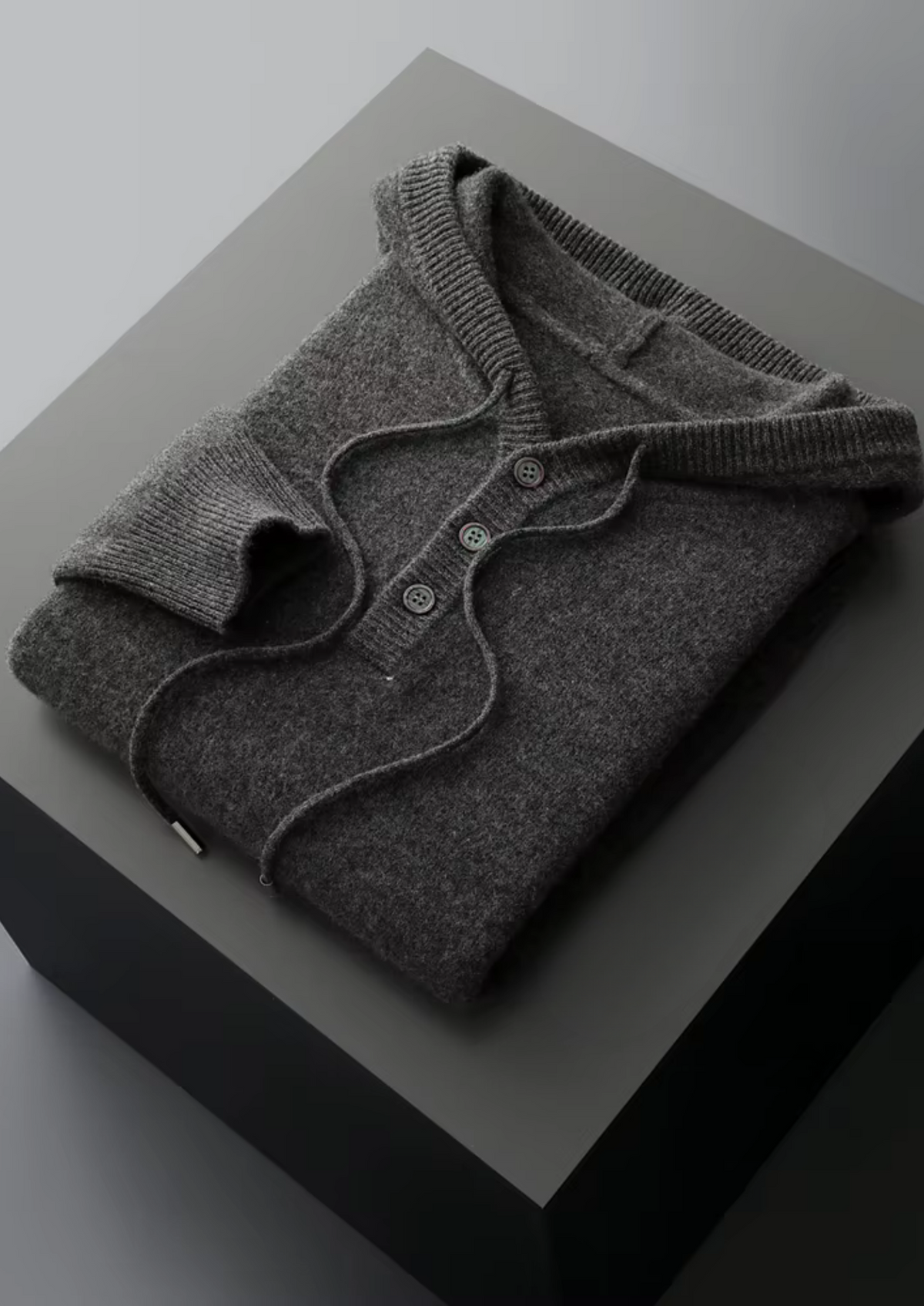 Pure Extra-Fine Merino Wool Button Hoodie by SATRI & CO. – product view 13