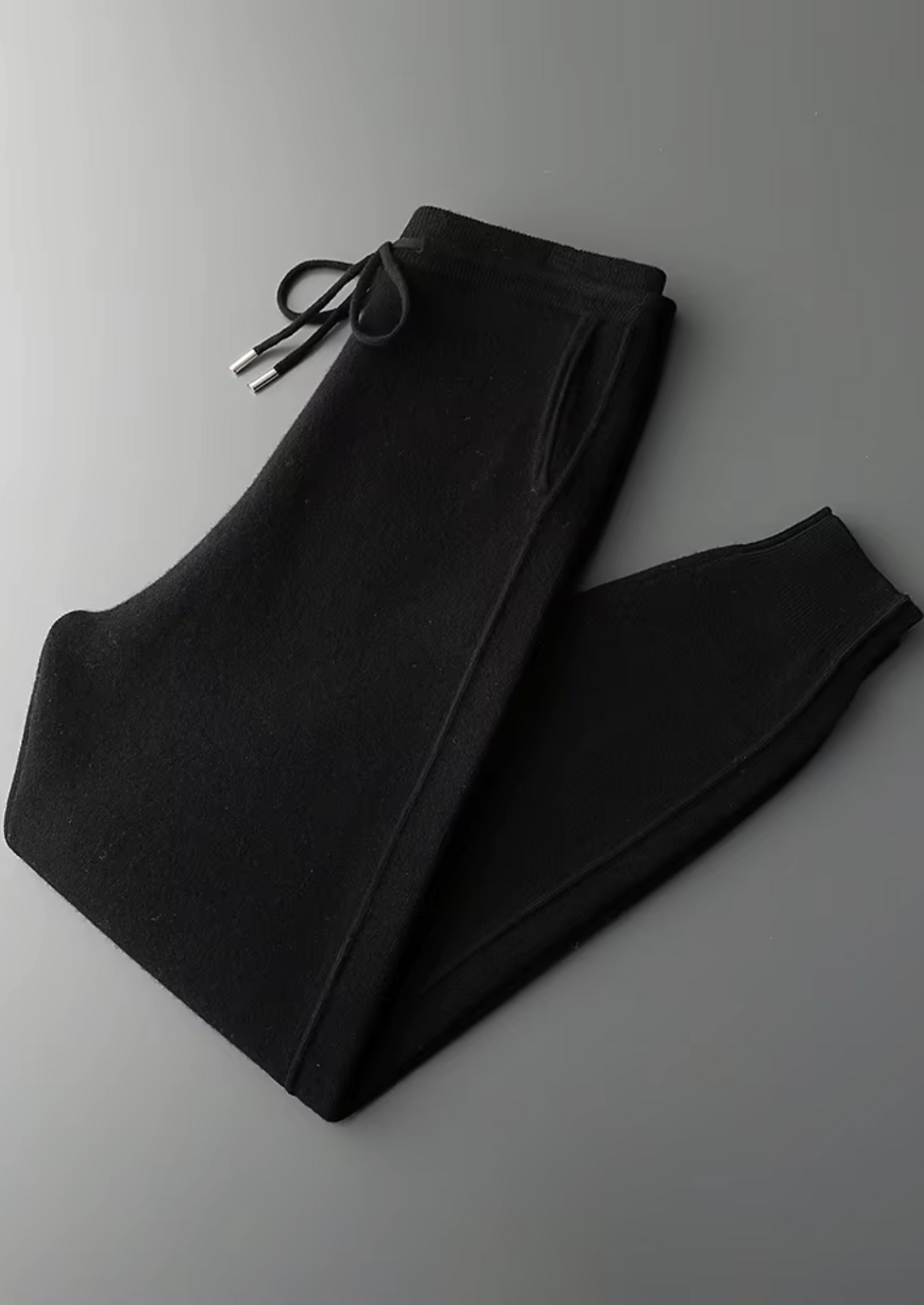 Pure Extra-Fine Merino Wool Light Grey Leisure Joggers by SATRI & CO. – product view 15