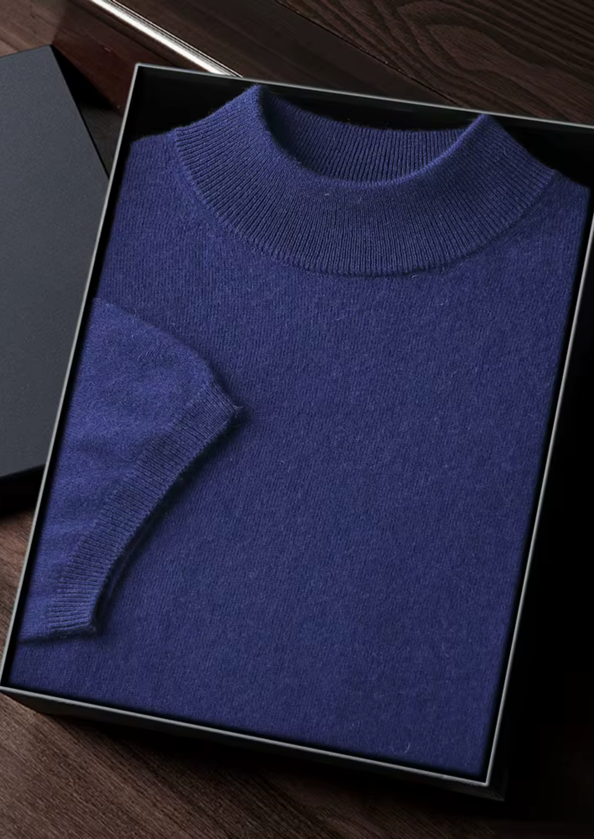 Premium Cashmere Mock Neck T-Shirt by SATRI & CO. – product view 30