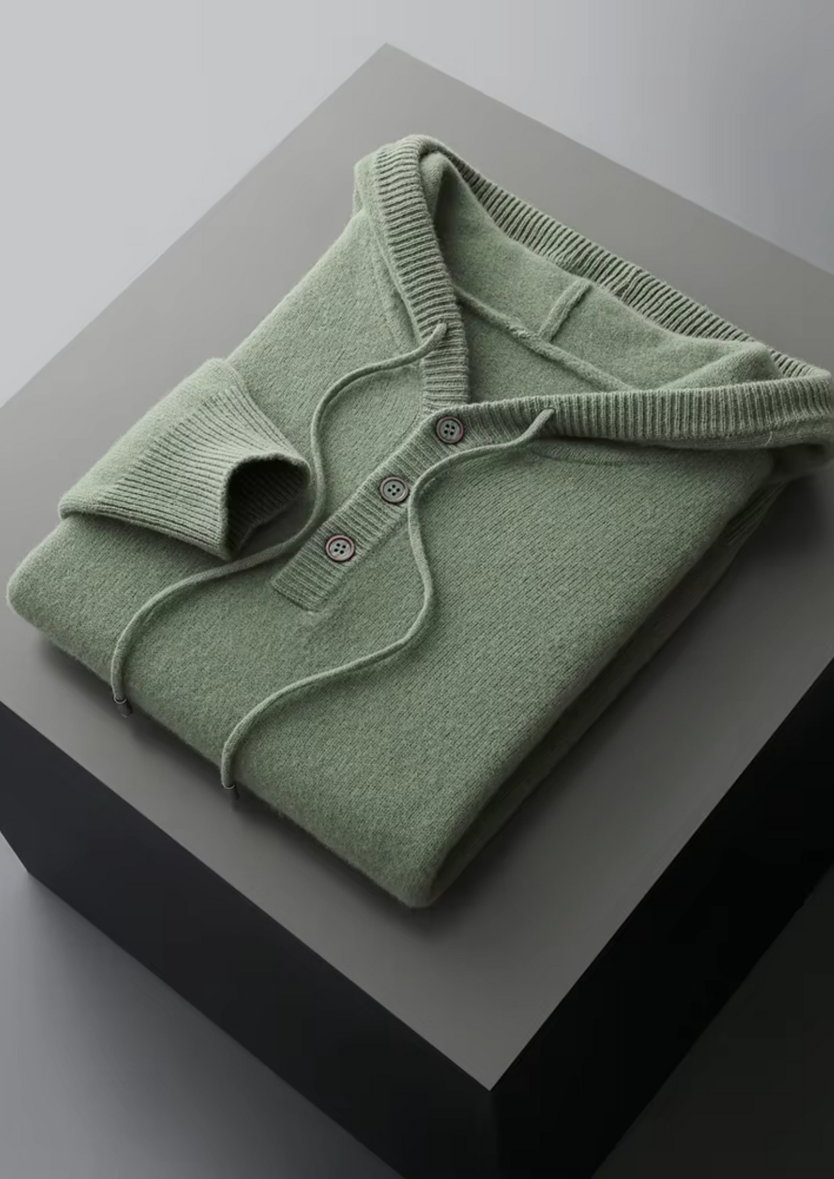 Pure Extra-Fine Merino Wool Button Hoodie by SATRI & CO. – product view 12