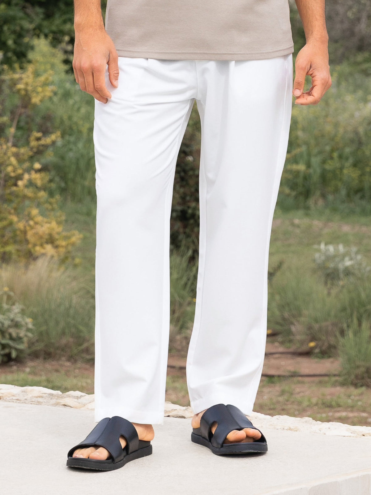 Men's Lucca Trousers - White | SATRI