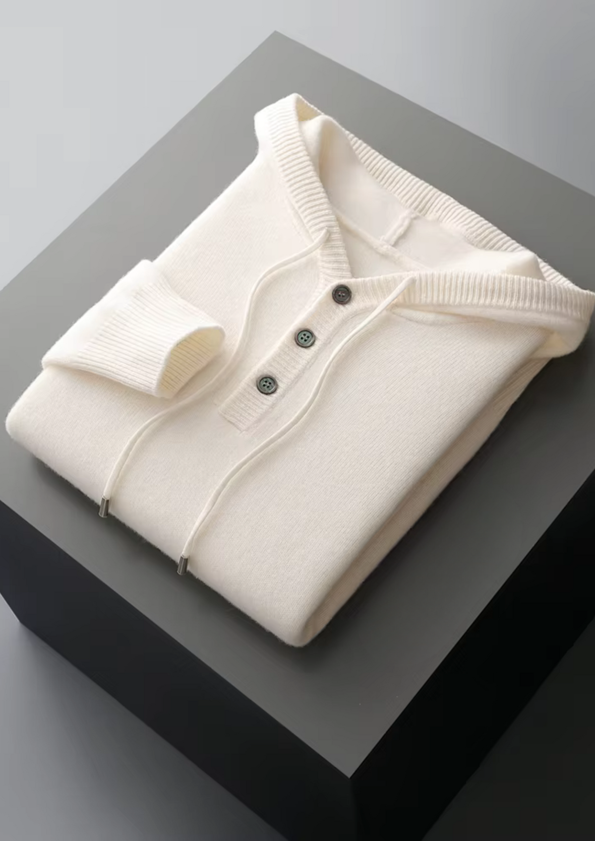 Pure Extra-Fine Merino Wool Button Hoodie by SATRI & CO. – product view 11