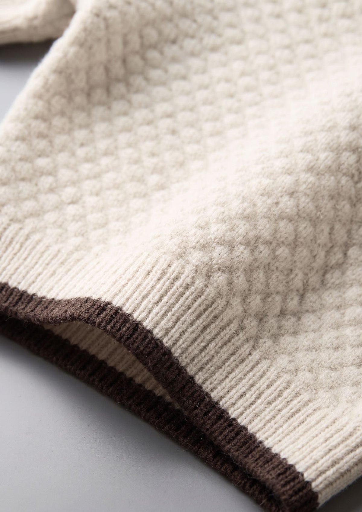 Premium Cashmere White Two-Tone Polo by SATRI & CO. – product view 3