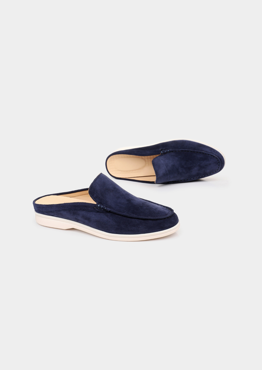 Navy Blue Marina Suede Slipper