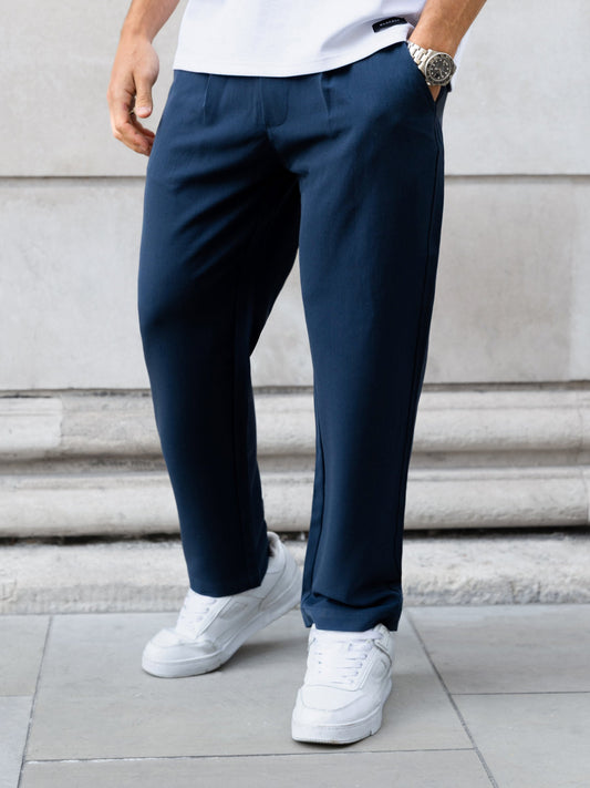 Men's Anston Stretch Chinos - Navy | SATRI