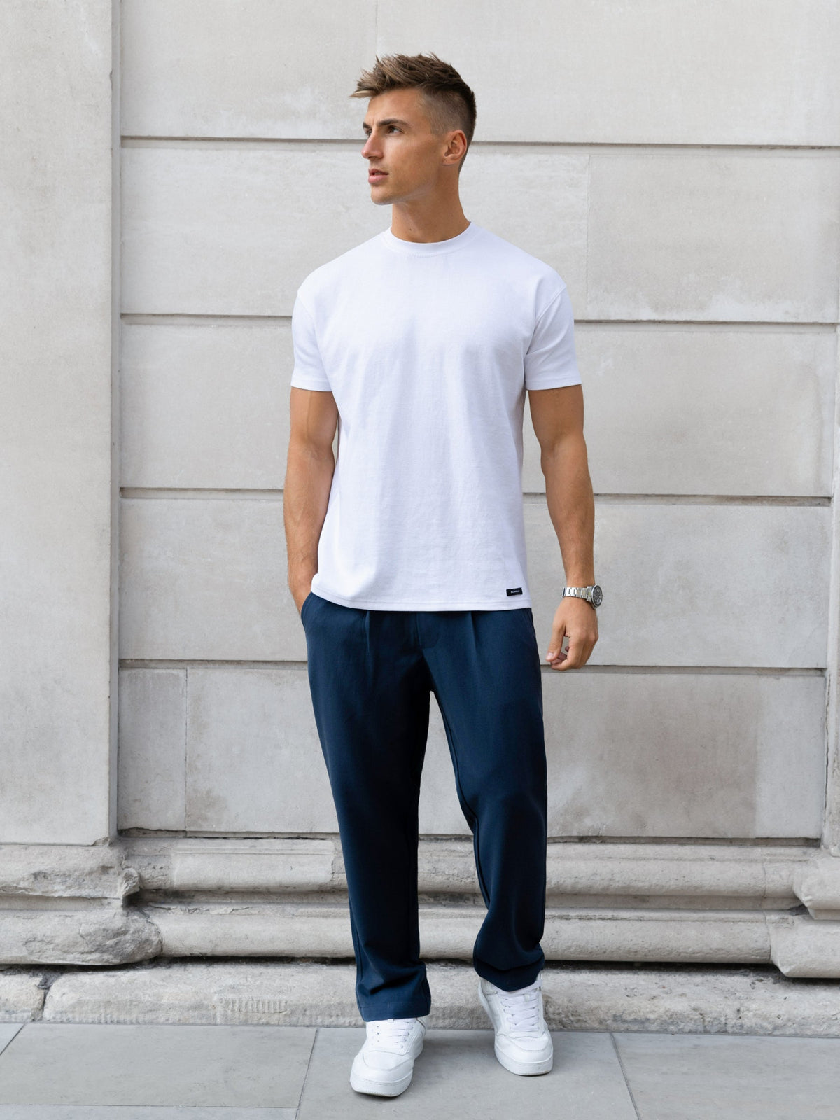 Anston Stretch Chinos - Navy