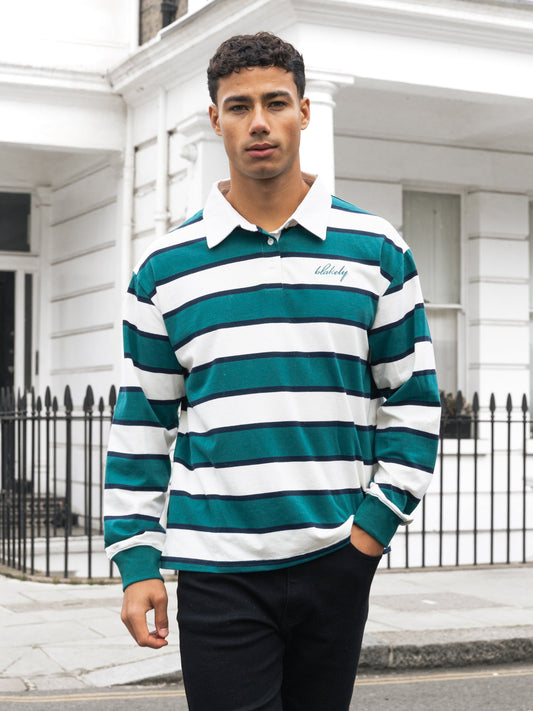 Stanley Stripe Rugby Shirt - Green Mix