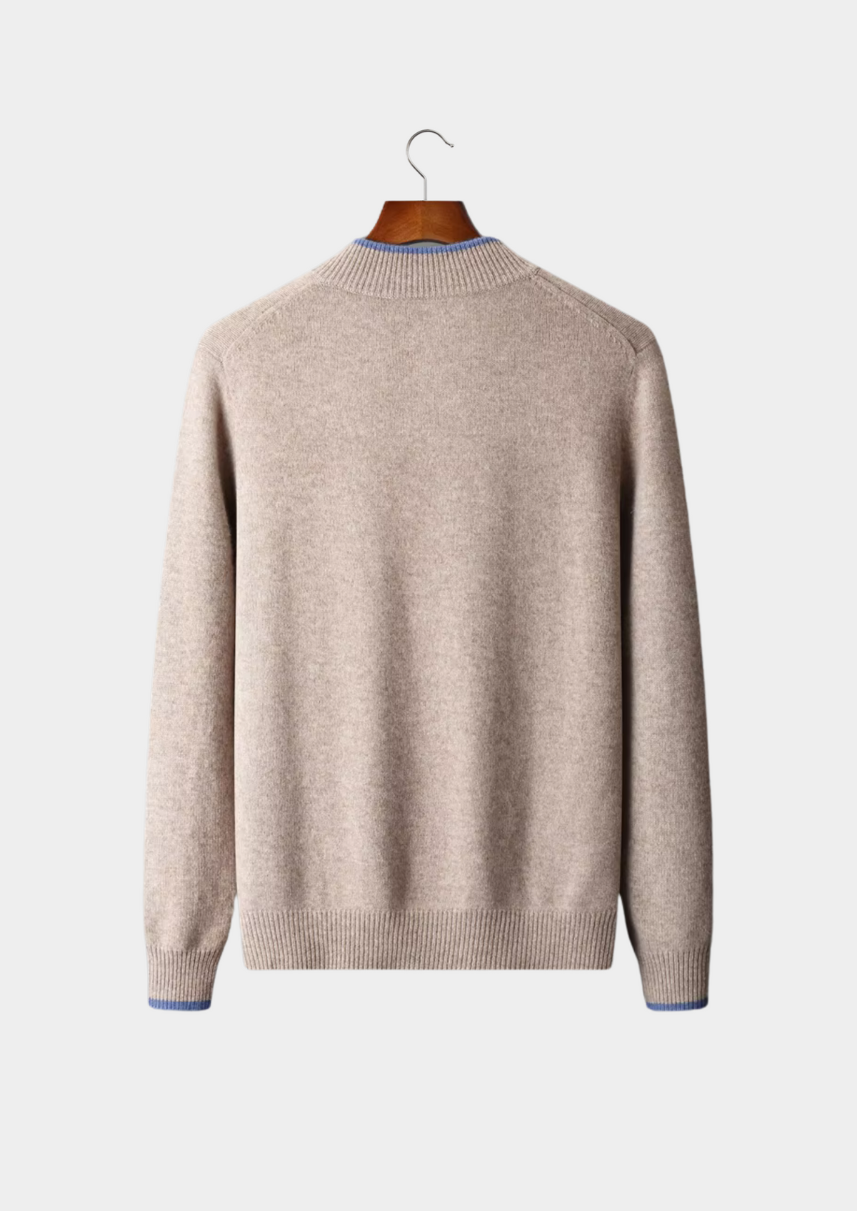 Pure Extra-Fine Merino Wool Two-Tone Zip Cardigan by SATRI & CO. – product view 12