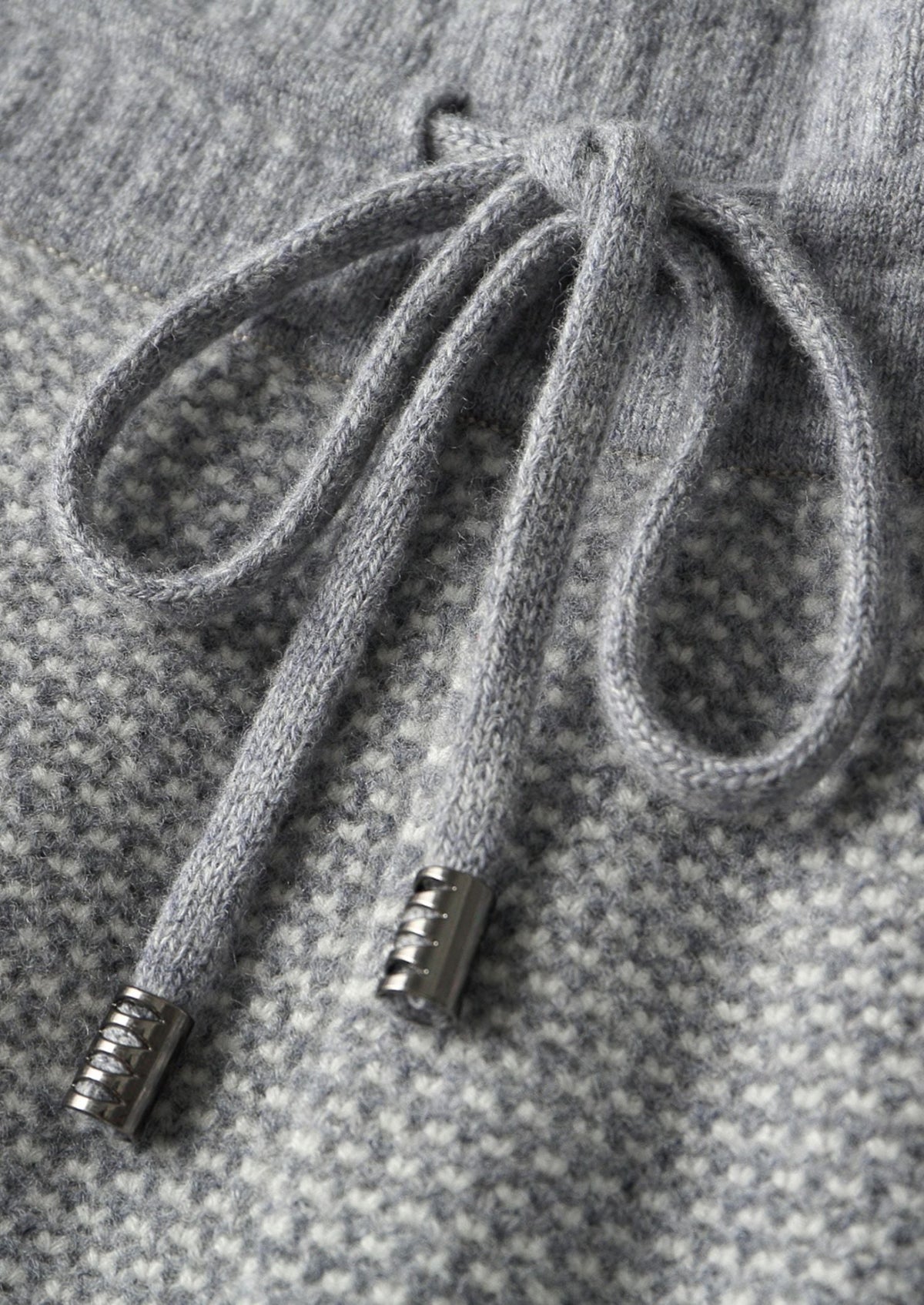 Pure Extra-Fine Merino Wool Light Grey Jacquard Set by SATRI & CO. – product view 5