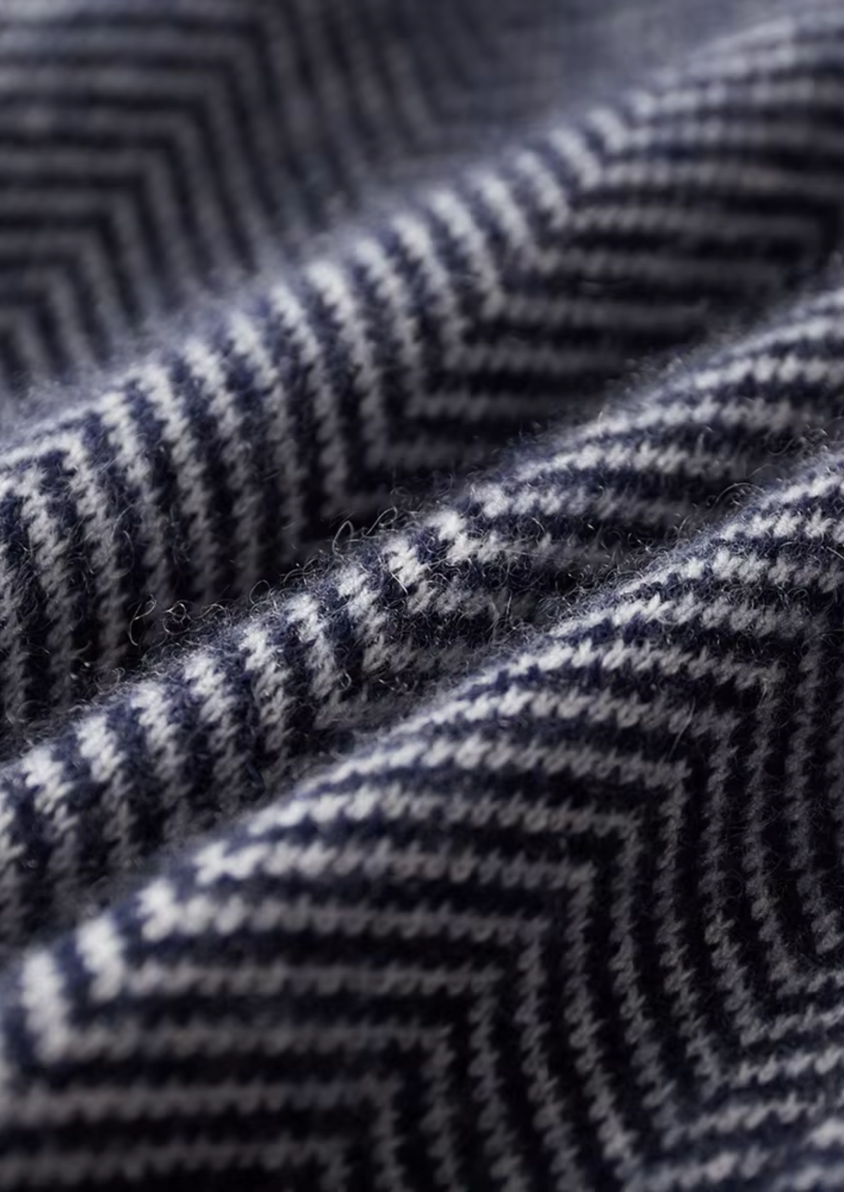 Pure Extra-Fine Merino Wool Navy Blue Herringbone Set by SATRI & CO. – product view 4