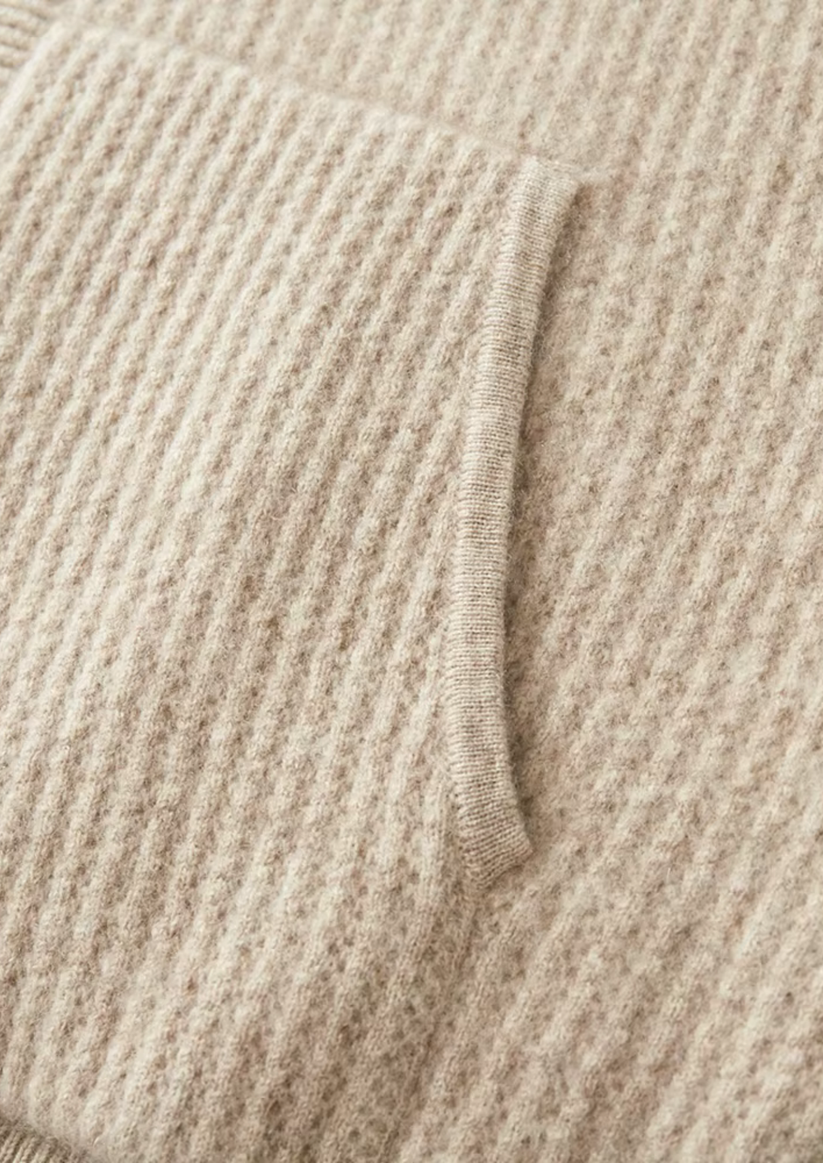 Pure Extra-Fine Merino Wool Ribbed Zipper Hoodie by SATRI & CO. – product view 5