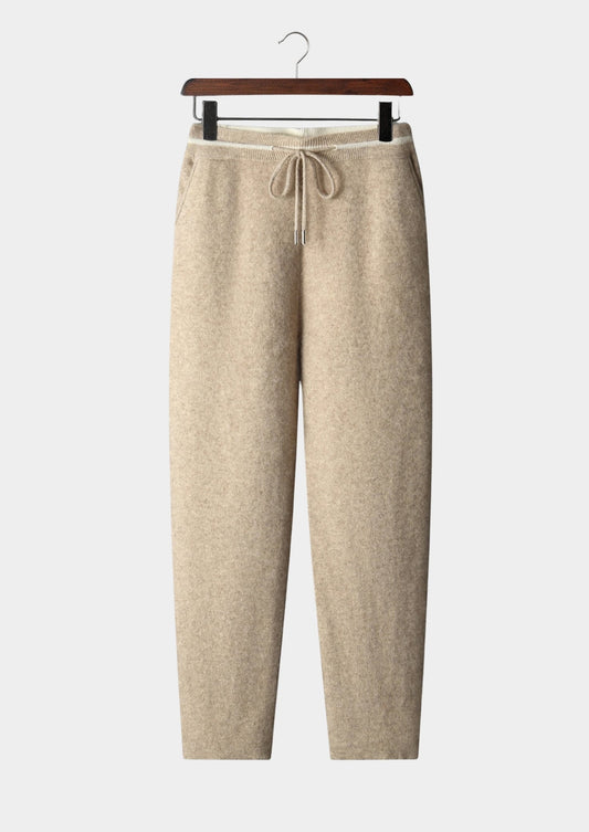 Pure Extra-Fine Merino Wool Contrast Leisure Trousers by SATRI & CO. – product view 1