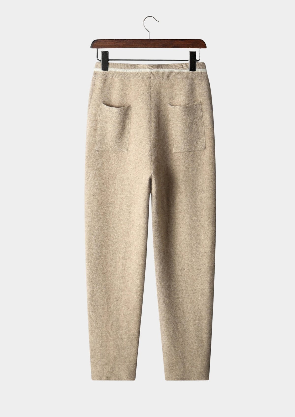 Pure Extra-Fine Merino Wool Contrast Leisure Trousers by SATRI & CO. – product view 2