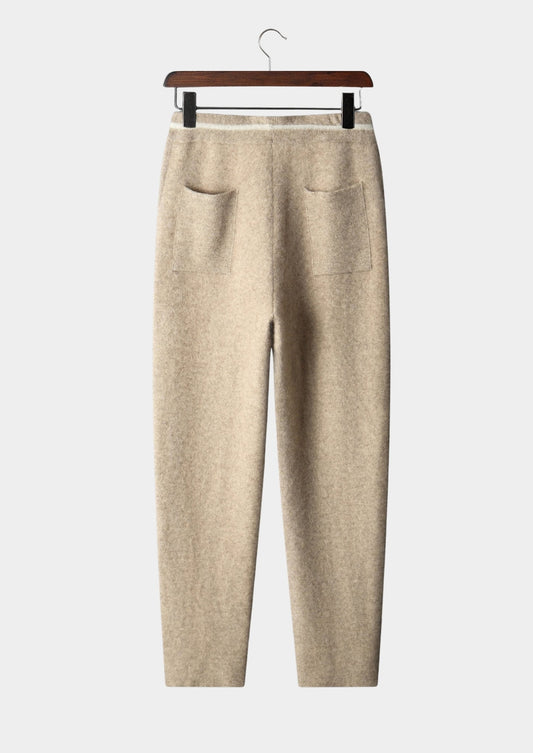 Pure Extra-Fine Merino Wool Contrast Leisure Trousers by SATRI & CO. – product view 2