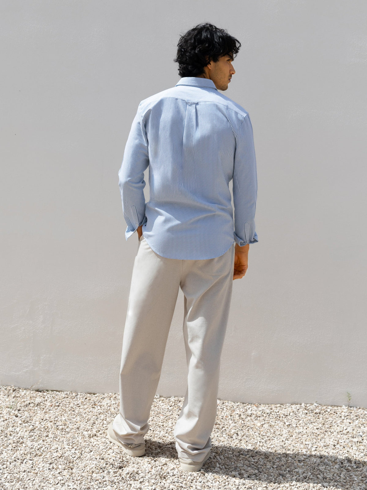 Jude Relaxed Linen Trousers - Light Beige