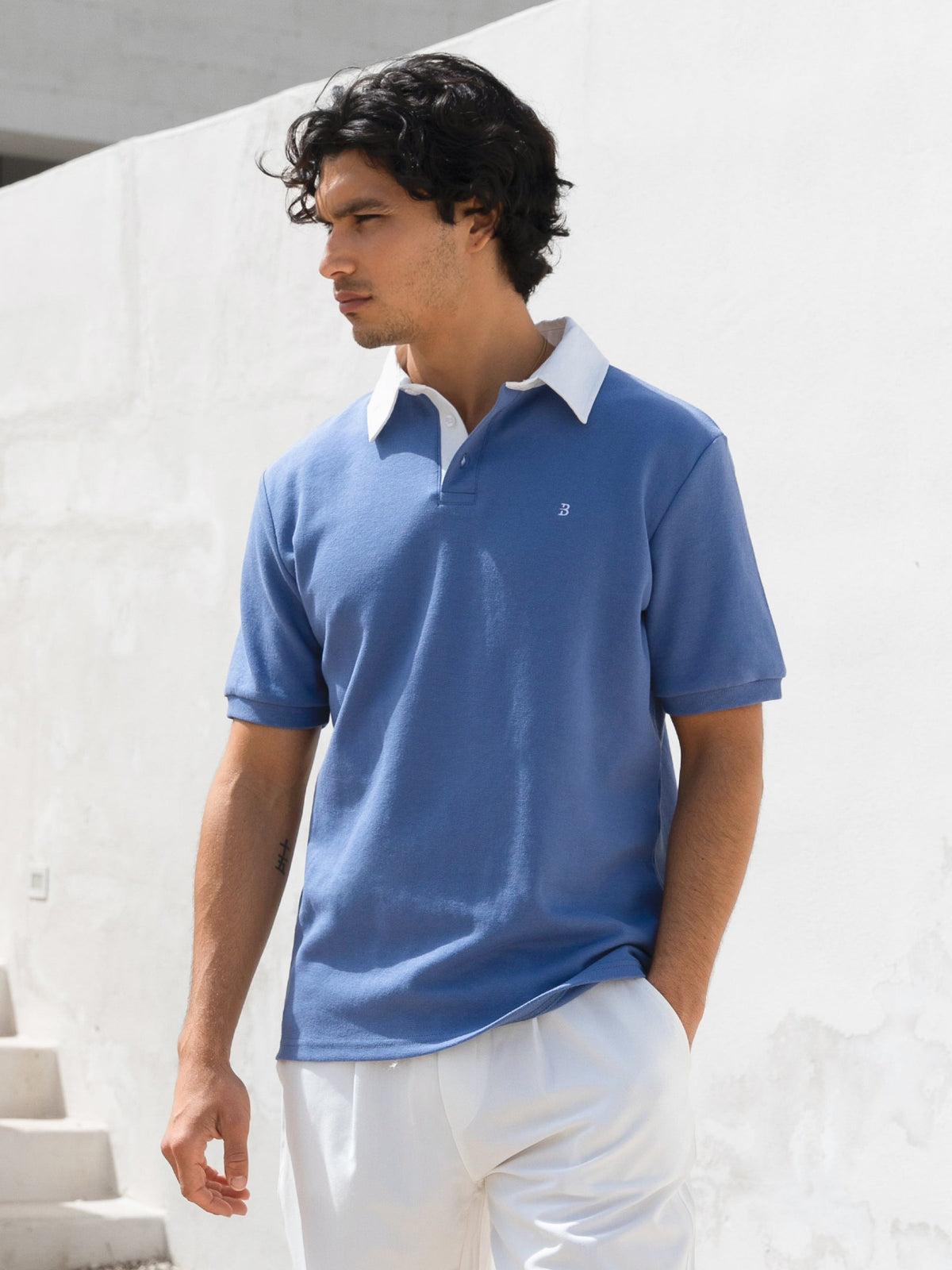 Men's Ander Relaxed Polo Shirt - Blue | SATRI