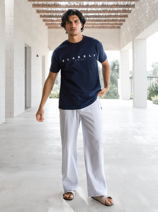 Jonah Relaxed Stripe Trousers - Grey