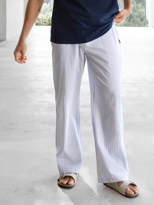 Men's Jonah Relaxed Stripe Trousers - Grey | SATRI