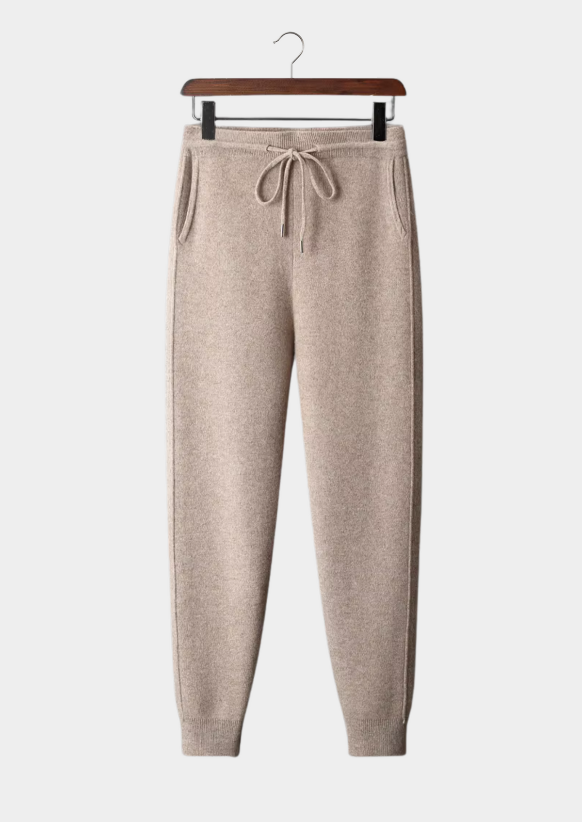 Pure Extra-Fine Merino Wool Light Grey Leisure Joggers by SATRI & CO. – product view 4