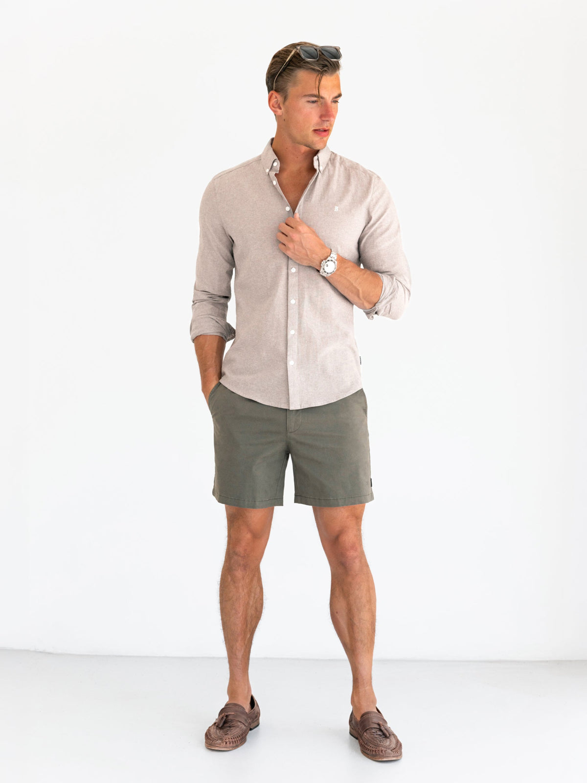 Rowan Long Sleeve Cotton Shirt - Sand