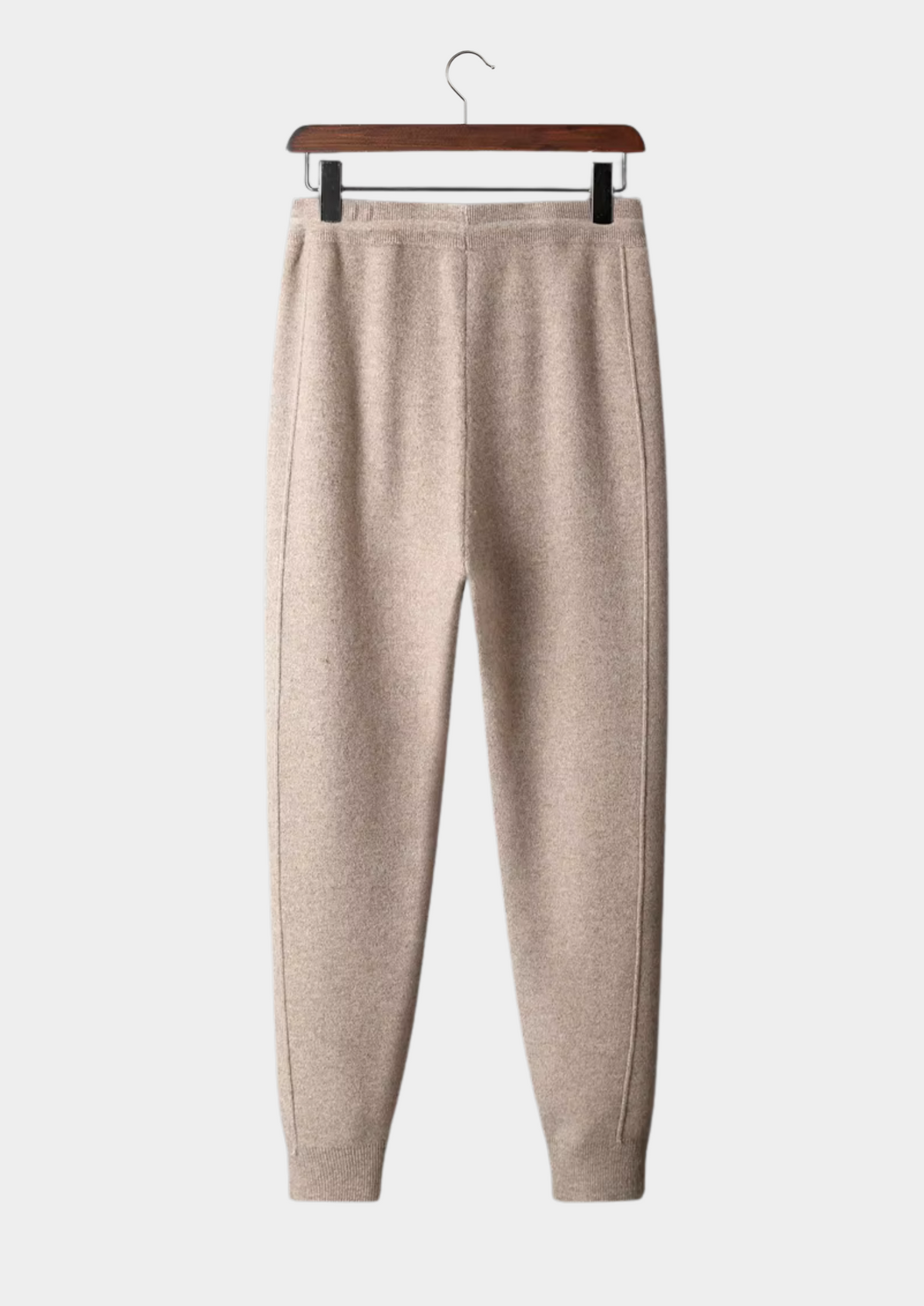 Pure Extra-Fine Merino Wool Light Grey Leisure Joggers by SATRI & CO. – product view 5
