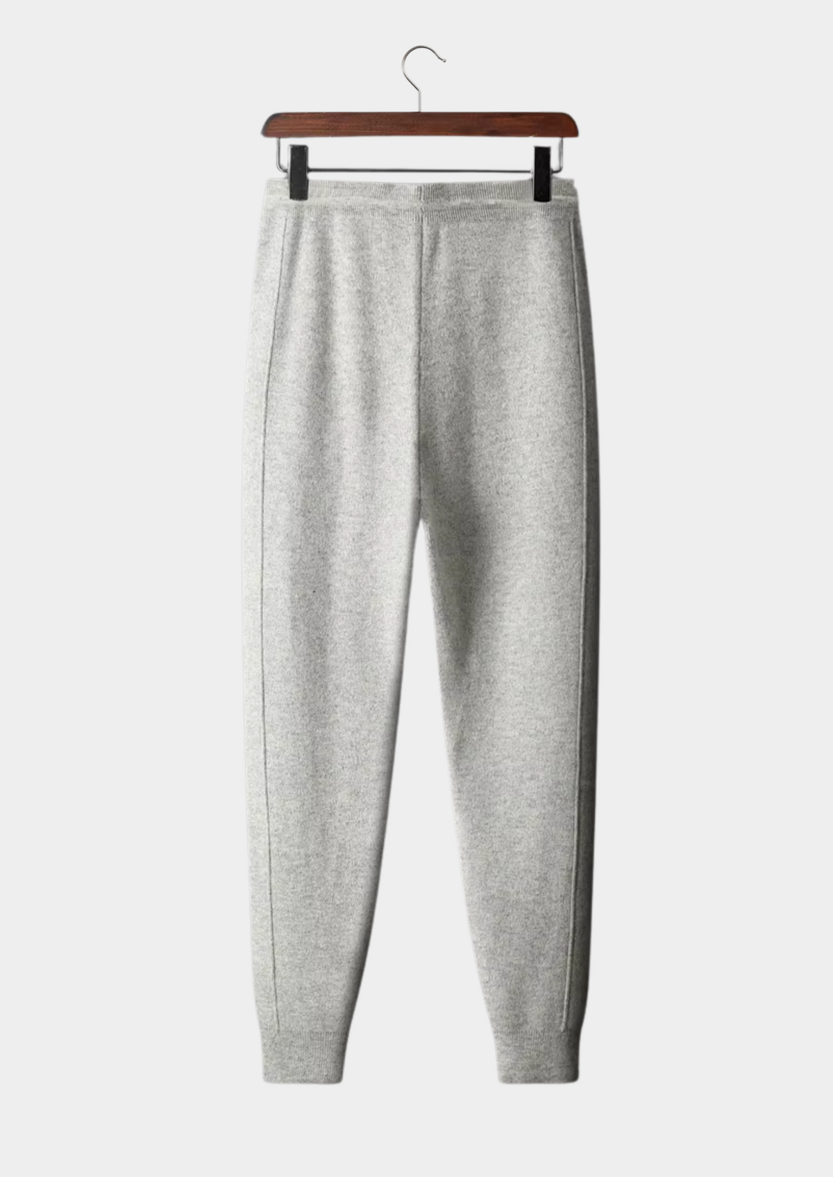 Pure Extra-Fine Merino Wool Light Grey Leisure Joggers by SATRI & CO. – product view 2