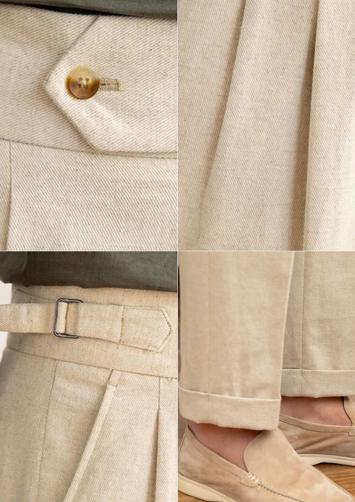 Napoli Pleated Coastal Trousers - Sand by SATRI & CO. – product view 3