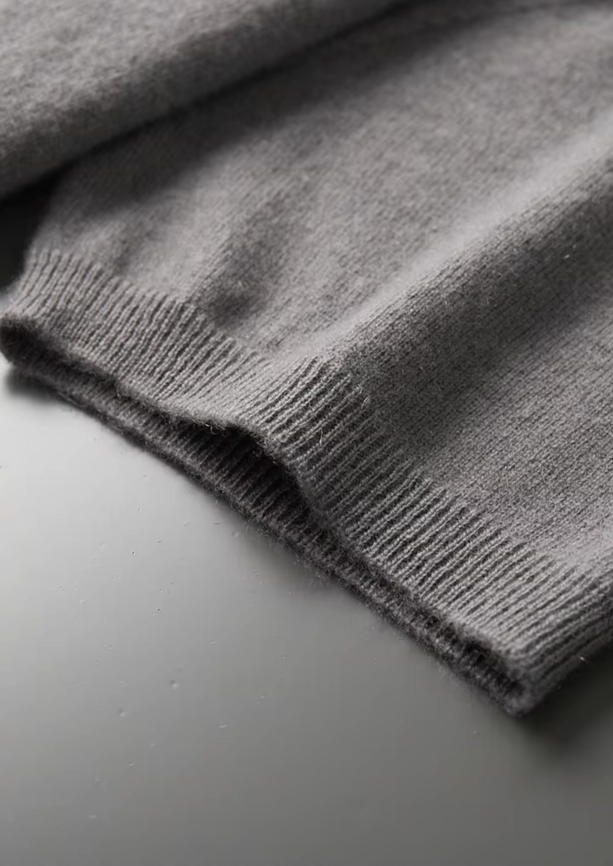 Premium Cashmere Classic Crew Neck T-Shirt - Ashen Truffle by SATRI & CO. – product view 5