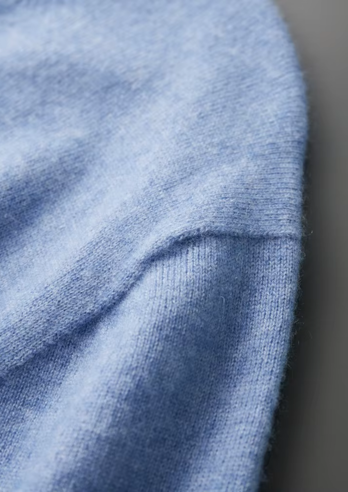 Premium Cashmere Classic Crew Neck T-Shirt - Light Blue by SATRI & CO. – product view 6