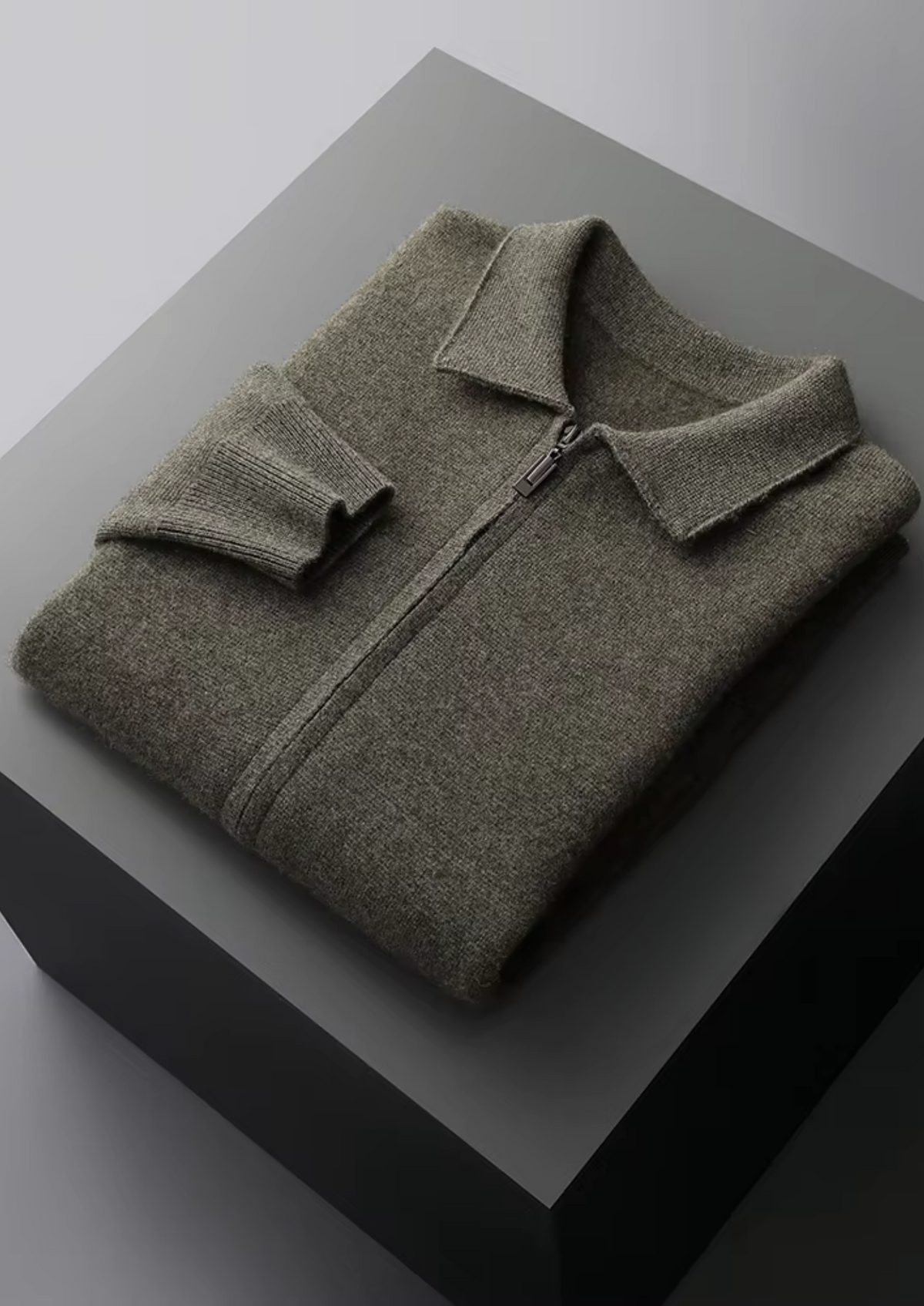 Pure Extra-Fine Merino Wool Zip Polo Cardigan by SATRI & CO. – product view 14