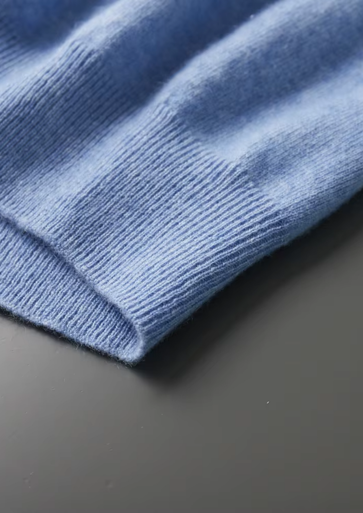 Premium Cashmere Classic Crew Neck T-Shirt - Light Blue by SATRI & CO. – product view 4