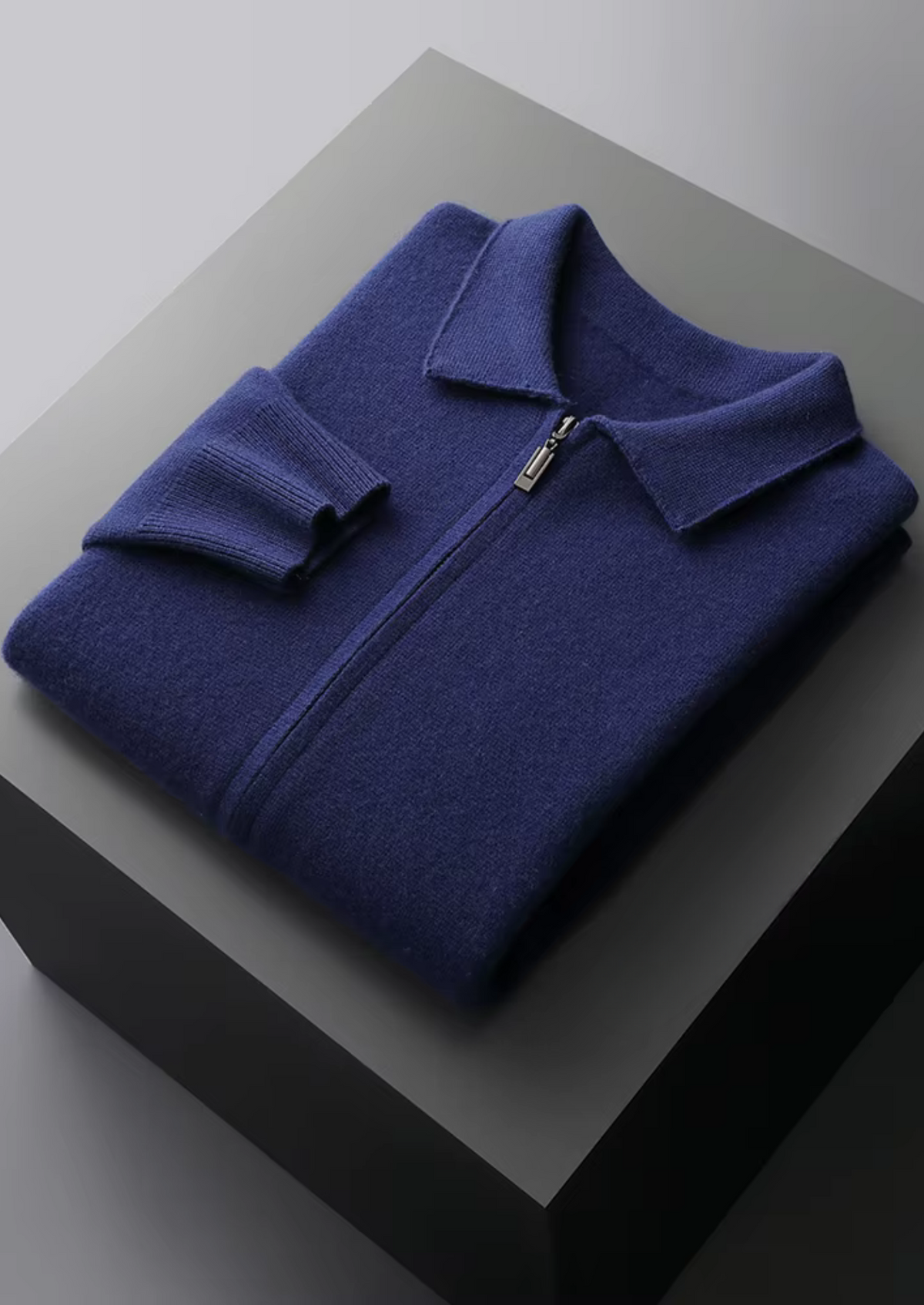 Pure Extra-Fine Merino Wool Zip Polo Cardigan by SATRI & CO. – product view 13