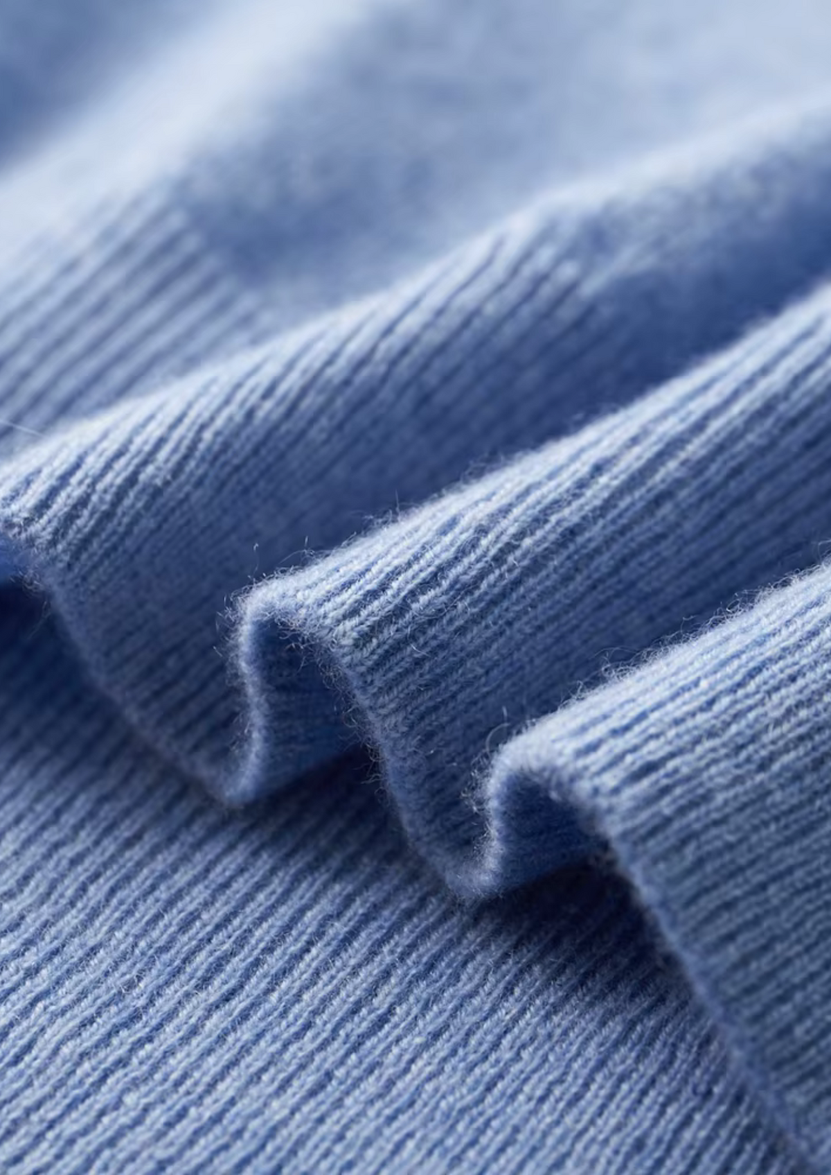 Premium Cashmere Classic Crew Neck T-Shirt - Light Blue by SATRI & CO. – product view 8