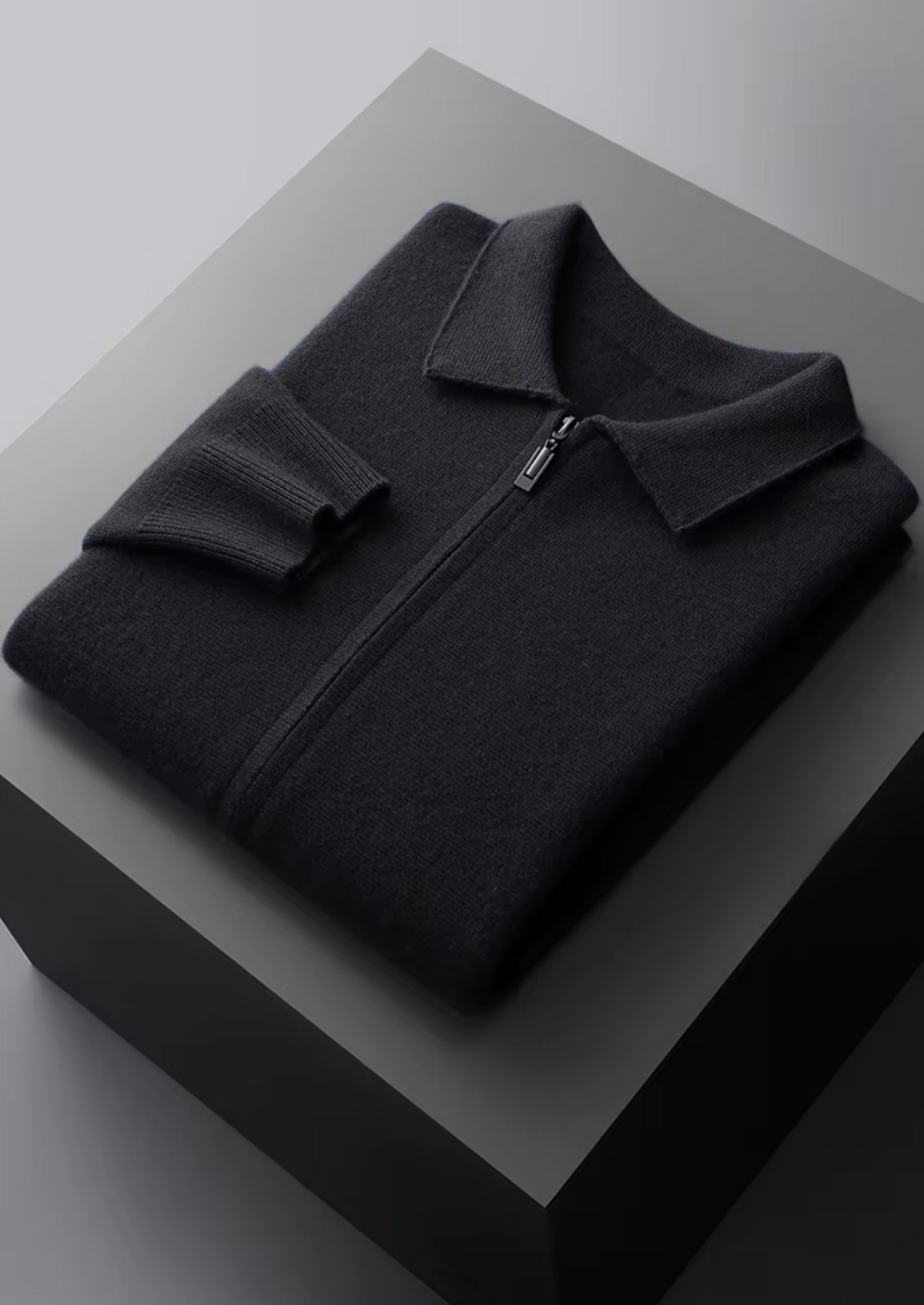 Pure Extra-Fine Merino Wool Zip Polo Cardigan by SATRI & CO. – product view 12
