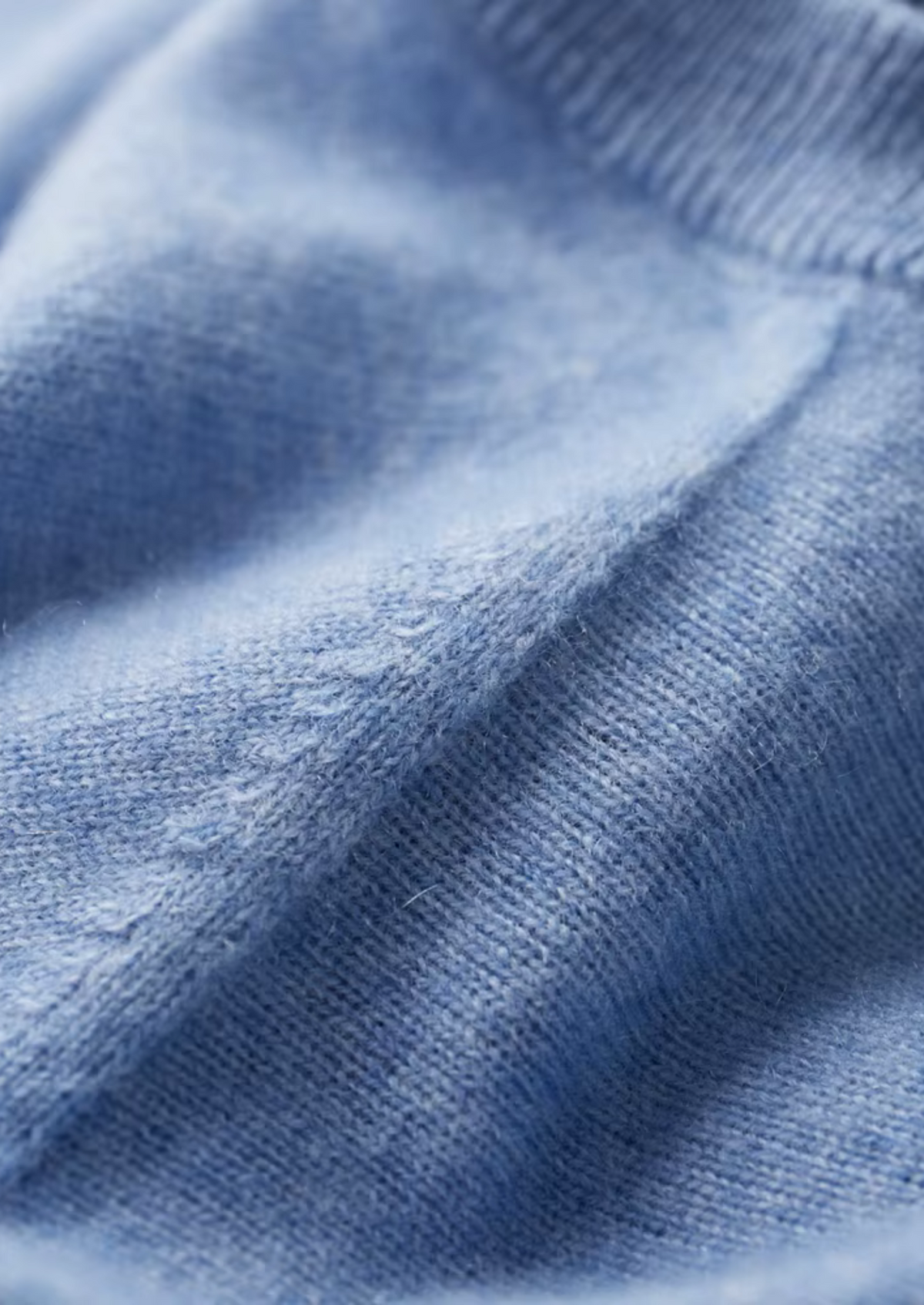 Premium Cashmere Classic Crew Neck T-Shirt - Light Blue by SATRI & CO. – product view 7