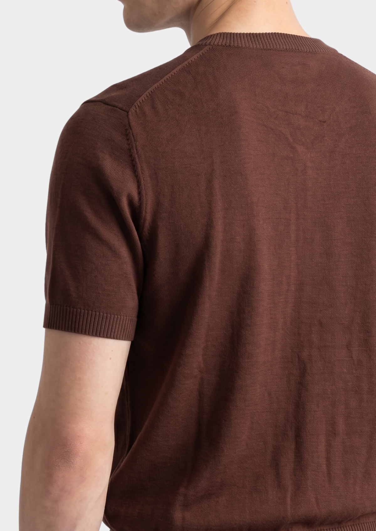 Essential Coffee Knitted Crew Neck T-Shirt by SATRI & CO. – product view 2