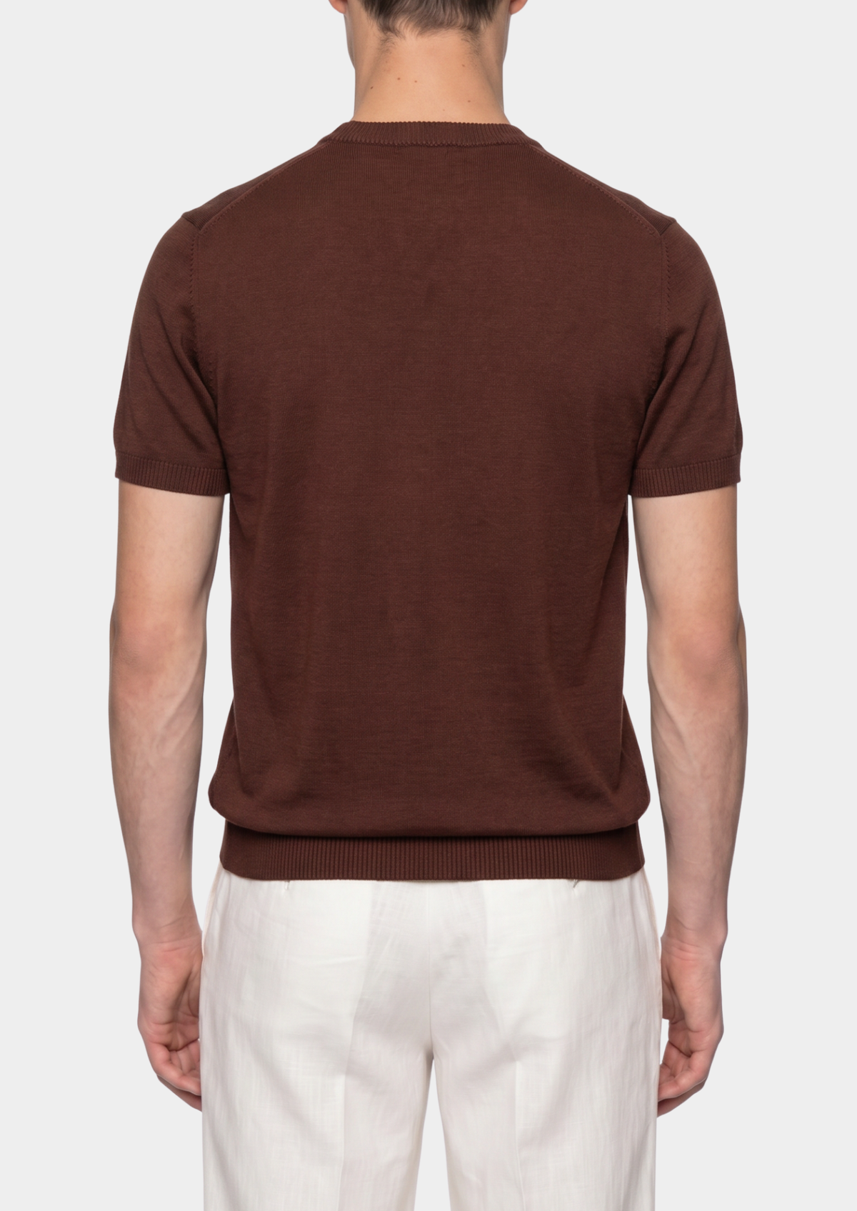 Essential Coffee Knitted Crew Neck T-Shirt by SATRI & CO. – product view 3