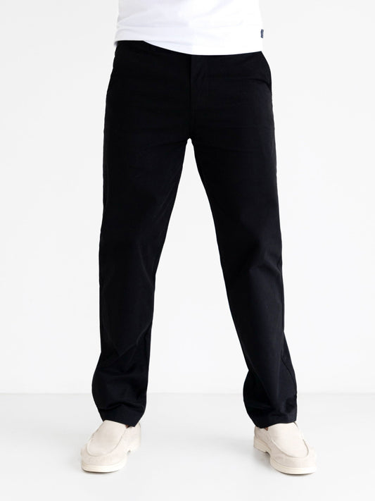 Men's Relaxed Stretch Chinos - Black | SATRI