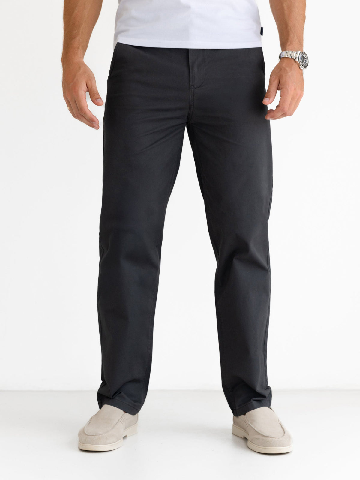 Relaxed Stretch Chinos - Graphite