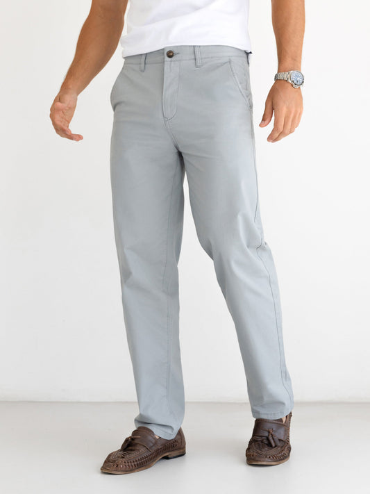 Relaxed Stretch Chinos - Light Grey