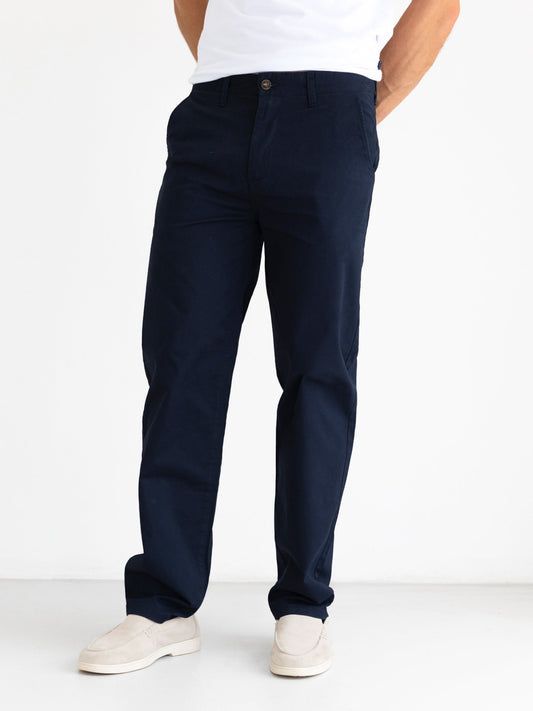 Men's Relaxed Stretch Chinos - Navy | SATRI